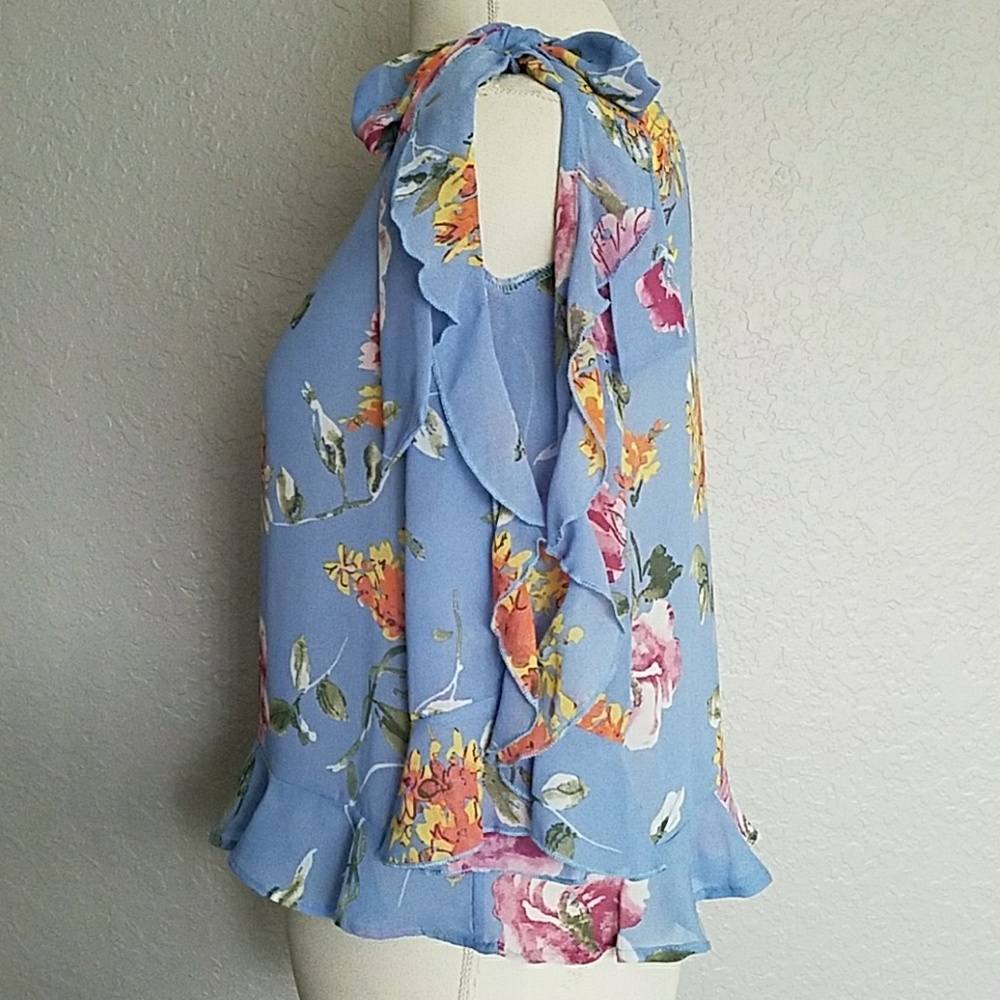 Floral One Shoulder Ruffled Top - Picture 5 of 5